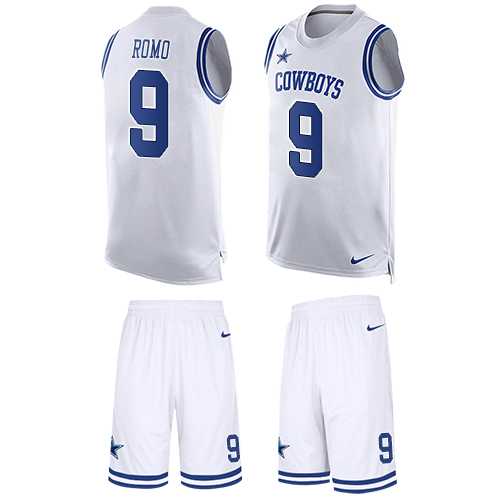 Nike Dallas Cowboys #9 Tony Romo White Men's Stitched NFL Limited Tank Top Suit Jersey