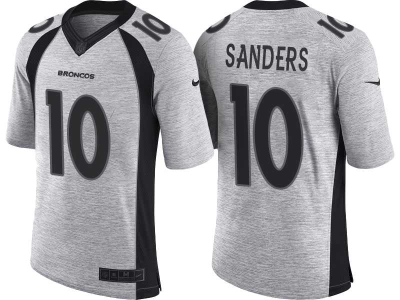 Nike Denver Broncos #10 Emmanuel Sanders 2016 Gridiron Gray II Men's NFL Limited Jersey