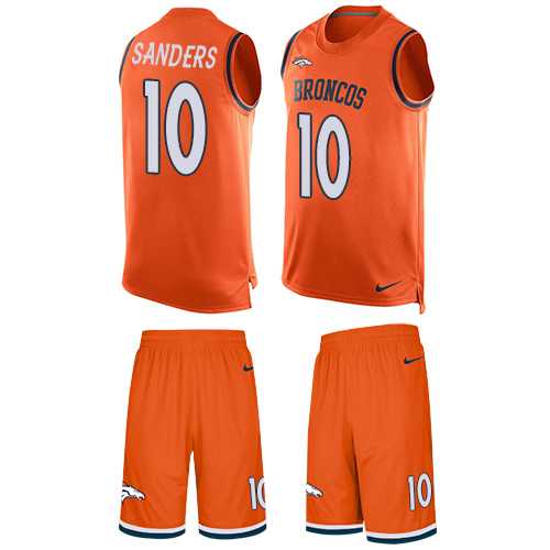Nike Denver Broncos #10 Emmanuel Sanders Orange Team Color Men's Stitched NFL Limited Tank Top Suit Jersey