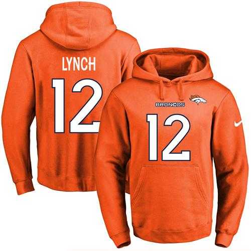 Nike Denver Broncos #12 Paxton Lynch Orange Name & Number Pullover NFL Hoodie