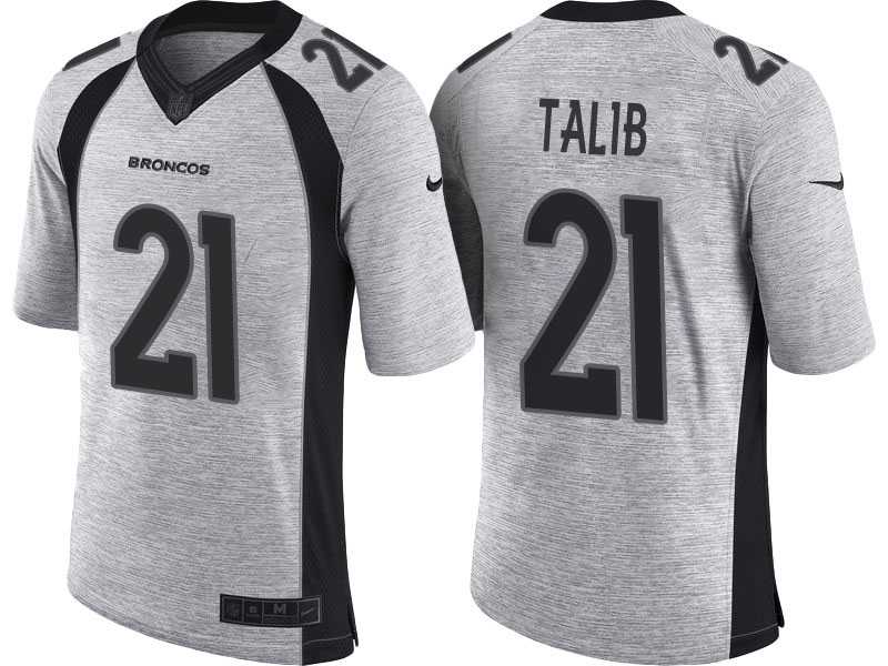 Nike Denver Broncos #21 Aqib Talib 2016 Gridiron Gray II Men's NFL Limited Jersey