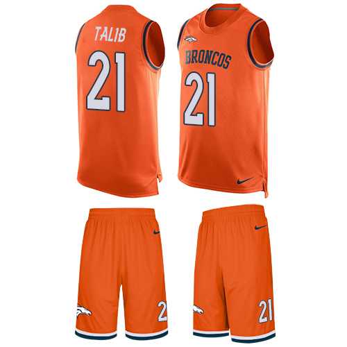 Nike Denver Broncos #21 Aqib Talib Orange Team Color Men's Stitched NFL Limited Tank Top Suit Jersey