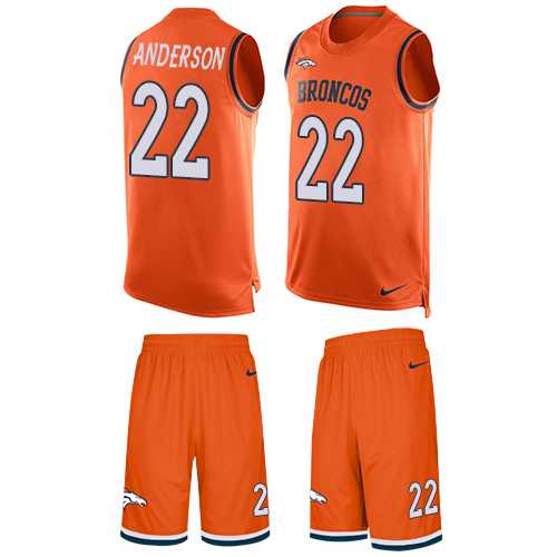Nike Denver Broncos #22 C.J. Anderson Orange Team Color Men's Stitched NFL Limited Tank Top Suit Jersey