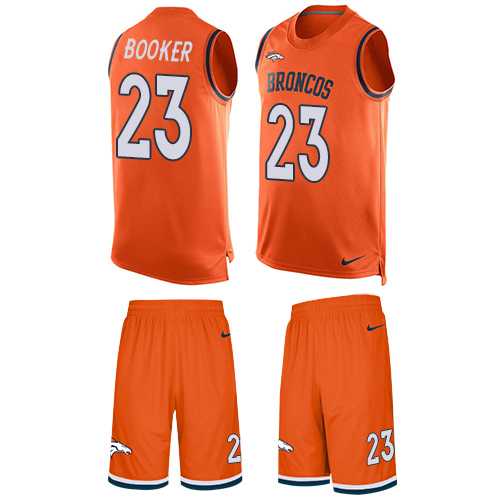 Nike Denver Broncos #23 Devontae Booker Orange Team Color Men's Stitched NFL Limited Tank Top Suit Jersey
