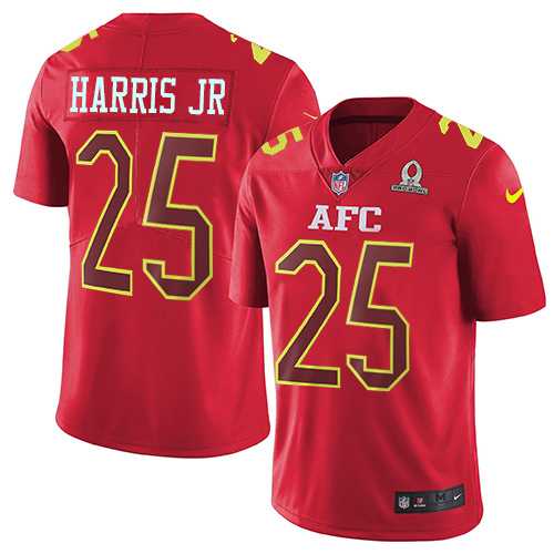 Nike Denver Broncos #25 Chris Harris Jr Red Men's Stitched NFL Limited AFC 2017 Pro Bowl Jersey