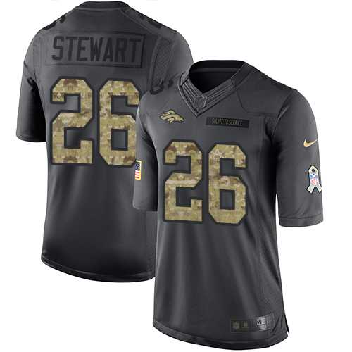 Nike Denver Broncos #26 Darian Stewart Black Men's Stitched NFL Limited 2016 Salute to Service Jersey