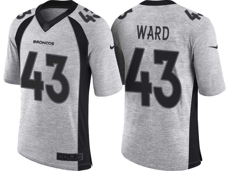 Nike Denver Broncos #43 T.J. Ward 2016 Gridiron Gray II Men's FL Limited Jersey