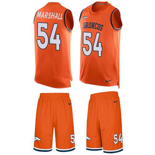 Nike Denver Broncos #54 Brandon Marshall Orange Team Color Men's Stitched NFL Limited Tank Top Suit Jersey