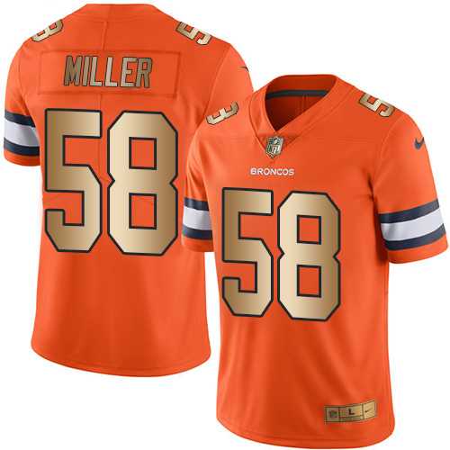 Nike Denver Broncos #58 Von Miller Orange Men's Stitched NFL Limited Gold Rush Jersey