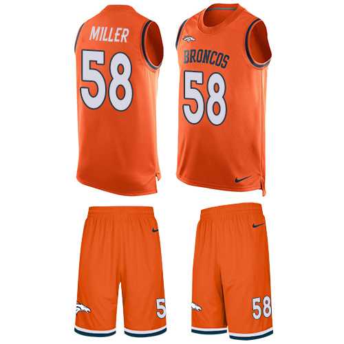 Nike Denver Broncos #58 Von Miller Orange Team Color Men's Stitched NFL Limited Tank Top Suit Jersey