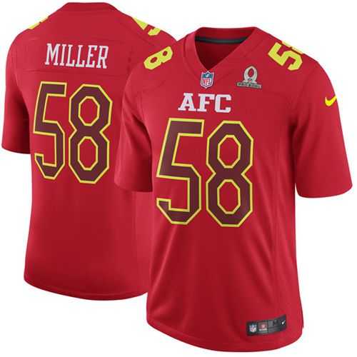 Nike Denver Broncos #58 Von Miller Red Men's Stitched NFL Game AFC 2017 Pro Bowl Jersey
