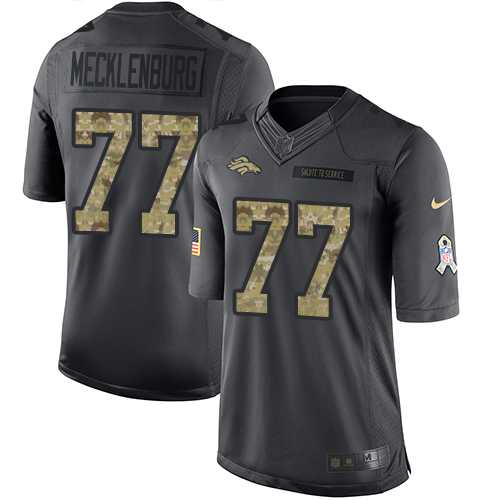 Nike Denver Broncos #77 Karl Mecklenburg Black Men's Stitched NFL Limited 2016 Salute to Service Jersey