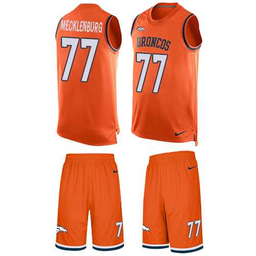 Nike Denver Broncos #77 Karl Mecklenburg Orange Team Color Men's Stitched NFL Limited Tank Top Suit Jersey