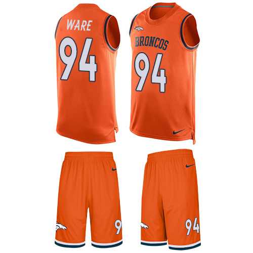 Nike Denver Broncos #94 DeMarcus Ware Orange Team Color Men's Stitched NFL Limited Tank Top Suit Jersey