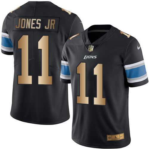 Nike Detroit Lions #11 Marvin Jones Jr Black Men's Stitched NFL Limited Gold Rush Jersey