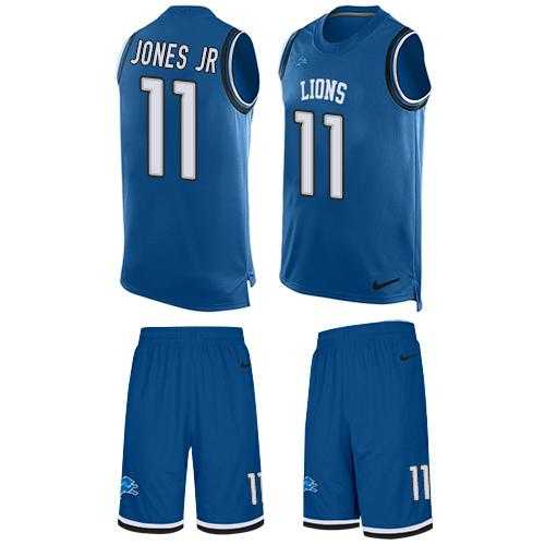 Nike Detroit Lions #11 Marvin Jones Jr Blue Team Color Men's Stitched NFL Limited Tank Top Suit Jersey