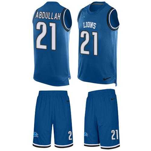 Nike Detroit Lions #21 Ameer Abdullah Blue Team Color Men's Stitched NFL Limited Tank Top Suit Jersey