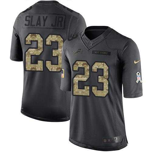 Nike Detroit Lions #23 Darius Slay JR Black Men's Stitched NFL Limited 2016 Salute To Service Jersey