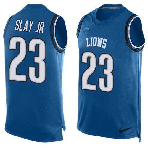 Nike Detroit Lions #23 Darius Slay JR Blue Team Color Men's Stitched NFL Limited Tank Top Jersey