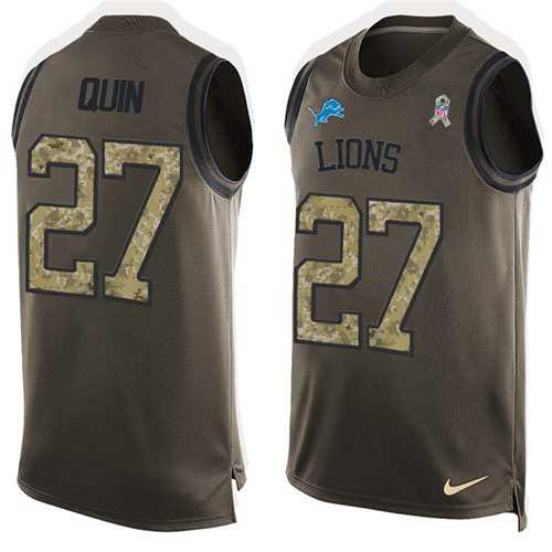Nike Detroit Lions #27 Glover Quin Green Men's Stitched NFL Limited Salute To Service Tank Top Jersey