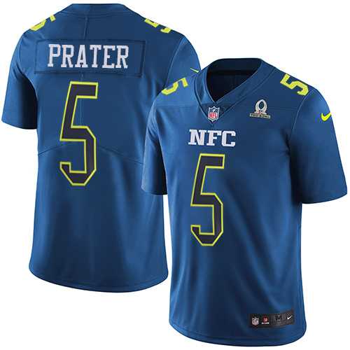 Nike Detroit Lions #5 Matt Prater Navy Men's Stitched NFL Limited NFC 2017 Pro Bowl Jersey