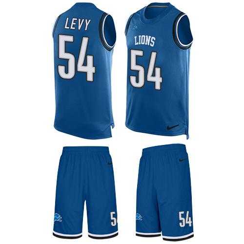 Nike Detroit Lions #54 DeAndre Levy Blue Team Color Men's Stitched NFL Limited Tank Top Suit Jersey