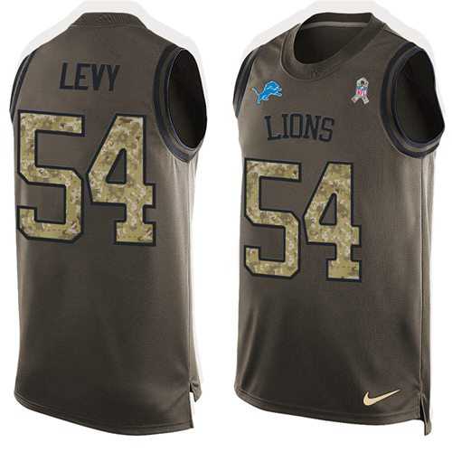 Nike Detroit Lions #54 DeAndre Levy Green Men's Stitched NFL Limited Salute To Service Tank Top Jersey