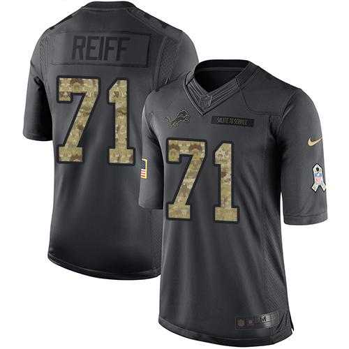 Nike Detroit Lions #71 Riley Reiff Black Men's Stitched NFL Limited 2016 Salute To Service Jersey