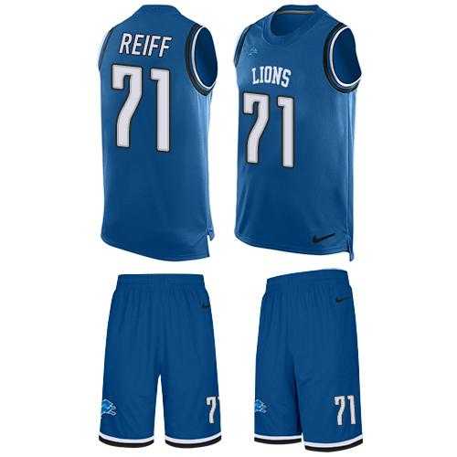 Nike Detroit Lions #71 Riley Reiff Blue Team Color Men's Stitched NFL Limited Tank Top Suit Jersey