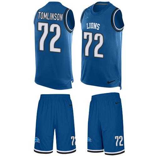 Nike Detroit Lions #72 Laken Tomlinson Blue Team Color Men's Stitched NFL Limited Tank Top Suit Jersey