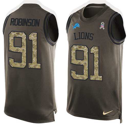 Nike Detroit Lions #91 A'Shawn Robinson Green Men's Stitched NFL Limited Salute To Service Tank Top Jersey