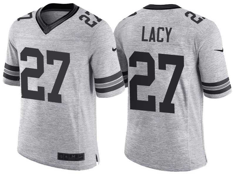 Nike Green Bay Packers #27 Eddie Lacy 2016 Gridiron Gray II Men's NFL Limited Jersey