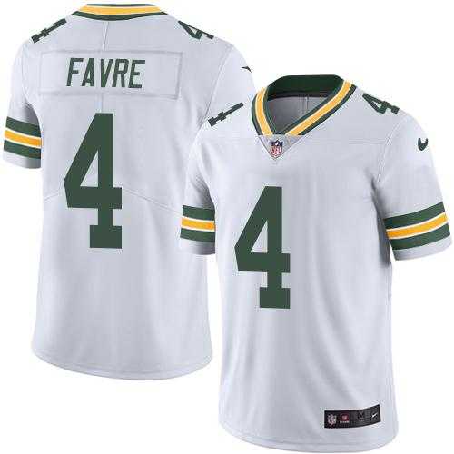 Nike Green Bay Packers #4 Brett Favre White Men's Stitched NFL Limited Rush Jersey