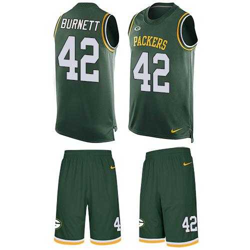 Nike Green Bay Packers #42 Morgan Burnett Green Team Color Men's Stitched NFL Limited Tank Top Suit Jersey