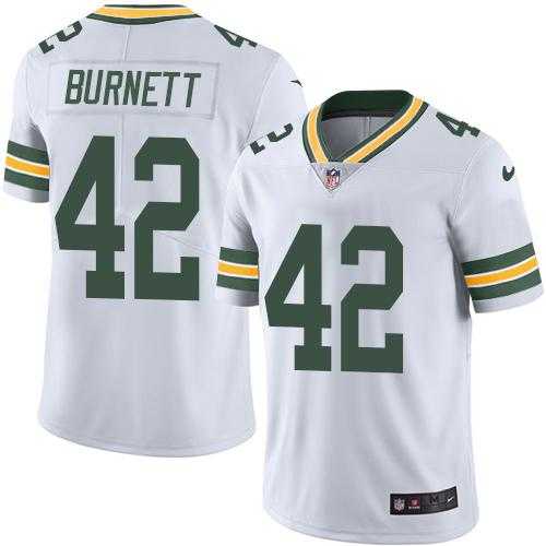 Nike Green Bay Packers #42 Morgan Burnett White Men's Stitched NFL Limited Rush Jersey