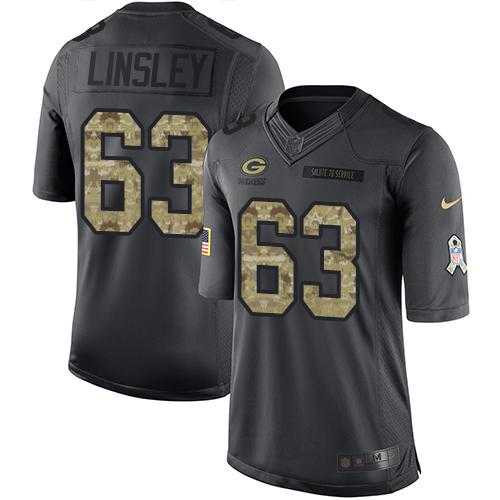 Nike Green Bay Packers #63 Corey Linsley Black Men's Stitched NFL Limited 2016 Salute To Service Jersey