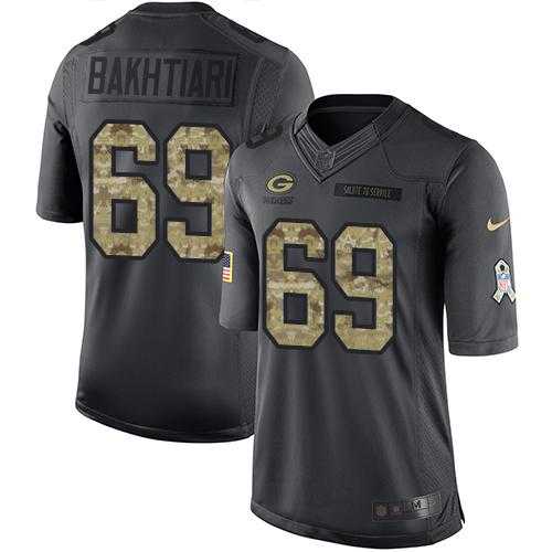Nike Green Bay Packers #69 David Bakhtiari Black Men's Stitched NFL Limited 2016 Salute To Service Jersey