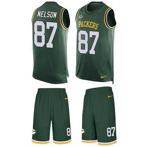 Nike Green Bay Packers #87 Jordy Nelson Green Team Color Men's Stitched NFL Limited Tank Top Suit Jersey