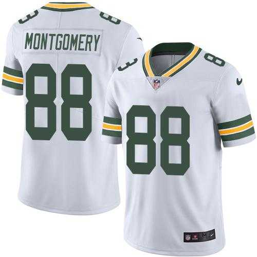 Nike Green Bay Packers #88 Ty Montgomery White Men's Stitched NFL Limited Rush Jersey