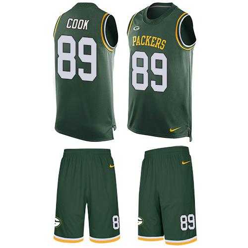 Nike Green Bay Packers #89 Jared Cook Green Team Color Men's Stitched NFL Limited Tank Top Suit Jersey