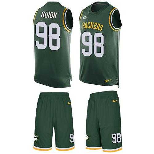 Nike Green Bay Packers #98 Letroy Guion Green Team Color Men's Stitched NFL Limited Tank Top Suit Jersey