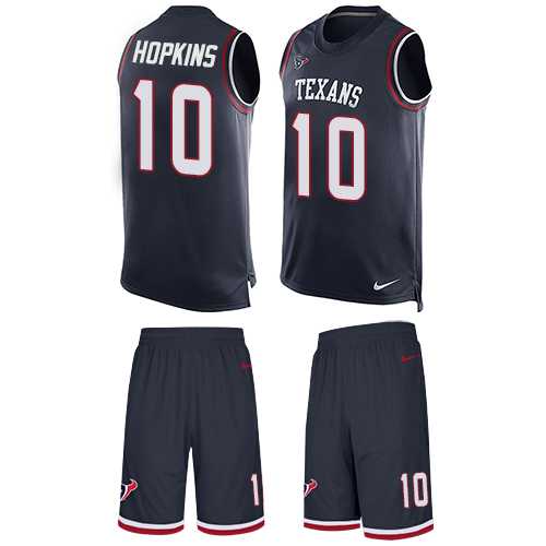 Nike Houston Texans #10 DeAndre Hopkins Navy Blue Team Color Men's Stitched NFL Limited Tank Top Suit Jersey