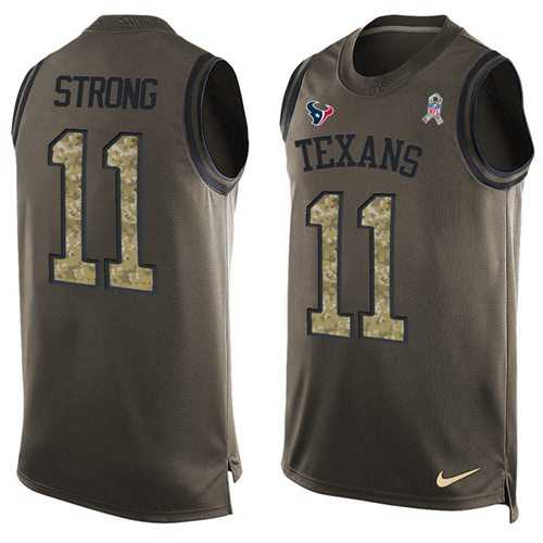 Nike Houston Texans #11 Jaelen Strong Green Men's Stitched NFL Limited Salute To Service Tank Top Jersey