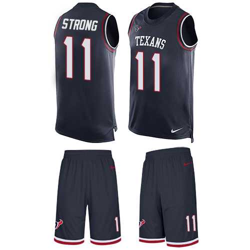 Nike Houston Texans #11 Jaelen Strong Navy Blue Team Color Men's Stitched NFL Limited Tank Top Suit Jersey