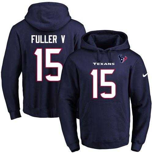 Nike Houston Texans #15 Will Fuller V Navy Blue Name & Number Pullover NFL Hoodie