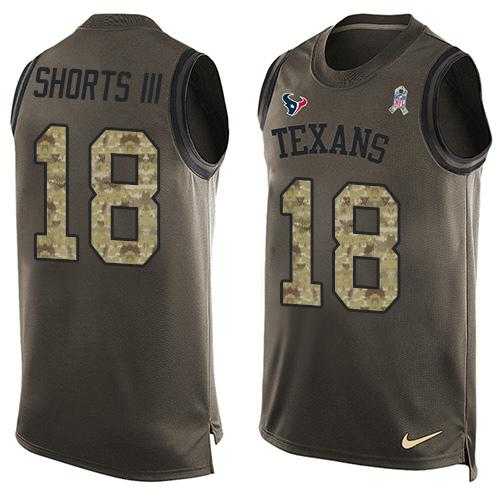 Nike Houston Texans #18 Cecil Shorts III Green Men's Stitched NFL Limited Salute To Service Tank Top Jersey