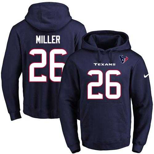Nike Houston Texans #26 Lamar Miller Navy Blue Name & Number Pullover NFL Hoodie