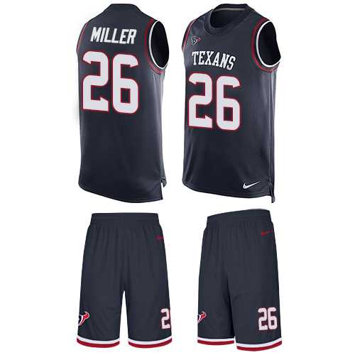 Nike Houston Texans #26 Lamar Miller Navy Blue Team Color Men's Stitched NFL Limited Tank Top Suit Jersey