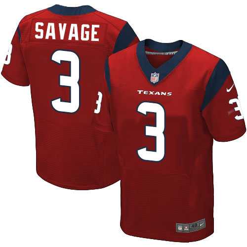 Nike Houston Texans #3 Tom Savage Red Alternate Men's Stitched NFL Elite Jersey