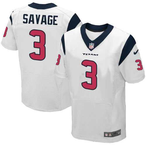 Nike Houston Texans #3 Tom Savage White Men's Stitched NFL Elite Jersey